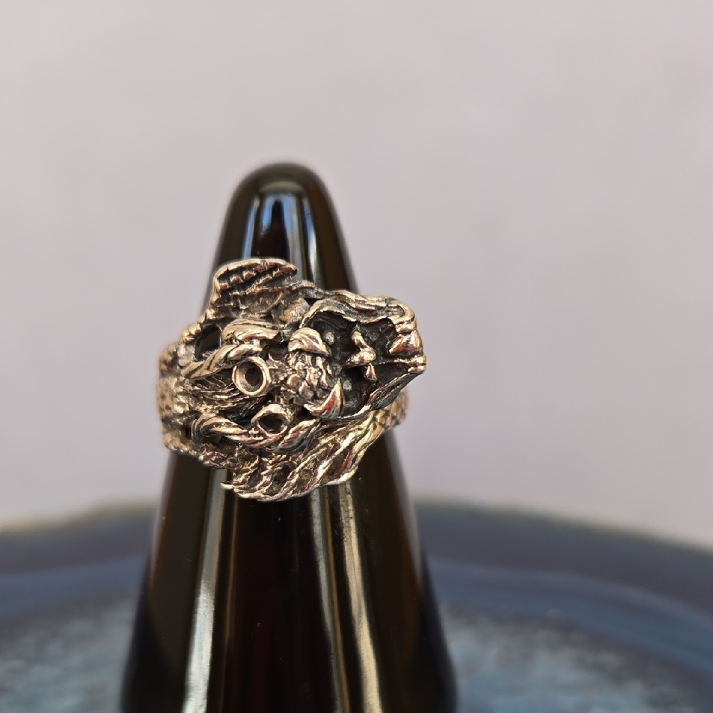 Vintage Dragon/Demon Head Silver Ring